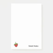 Erdbeer-Frucht-Notizen Post-it Klebezettel (Vorderseite)