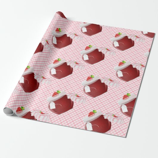 Erdbeer-Fruchtmarmelade Geschenkpapier (Ungerollt)
