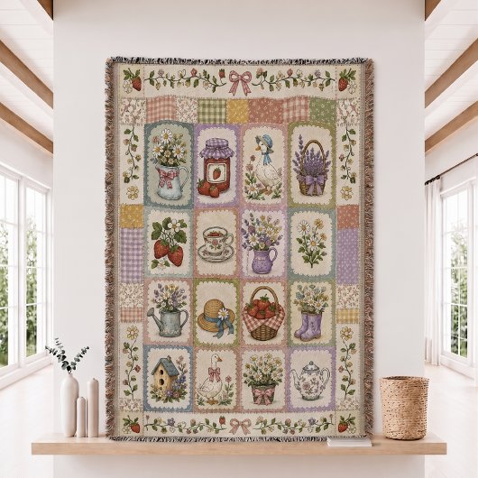 Erdbeer-Gans-Quilt-Gewebe-Wurfdecke Decke