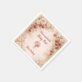 Erdbeer-Garten Floral 1. Geburtstag Serviette (Ecke)