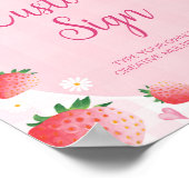 Erdbeer-Geburtstagstischschild Beere First Poster (Ecke)