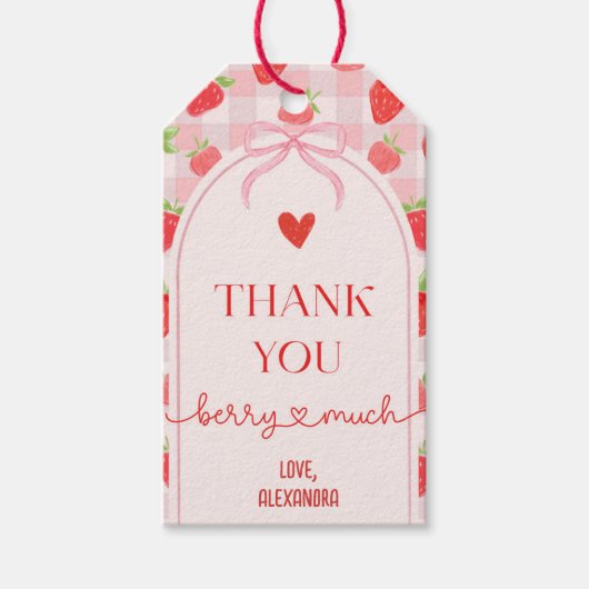 Erdbeer-Geschenkanhänger Geschenkanhänger (Vorderseite)