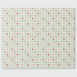 Erdbeer-Gingham-Beere Alles Gute zum Geburtstag Geschenkpapier