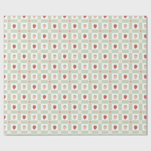 Erdbeer-Gingham-Beere Alles Gute zum Geburtstag Geschenkpapier