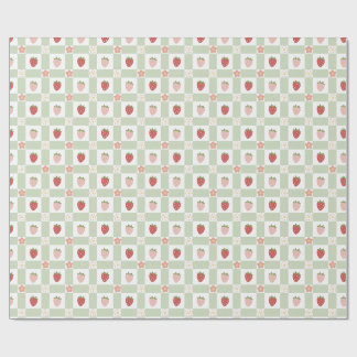 Erdbeer-Gingham-Beere Alles Gute zum Geburtstag Geschenkpapier