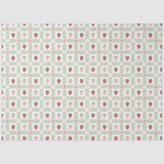 Erdbeer-Gingham-Beerenthema Seidenpapier