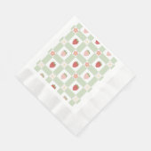 Erdbeer-Gingham-Erstgeburtstag mit gemünzter Kante Serviette (Ecke)