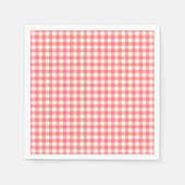 Erdbeer-Gingham-Party Serviette (Vorderseite)