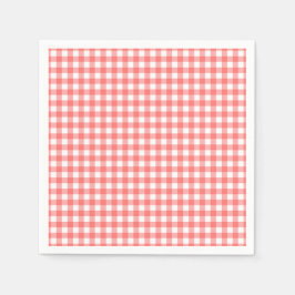 Erdbeer-Gingham-Party Serviette
