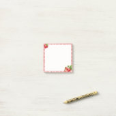 Erdbeer-Gingham-Post-it® Notizen (Auf Schreibtisch)