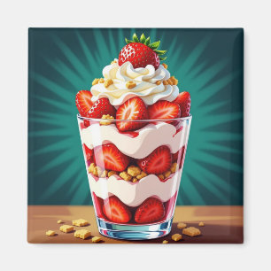 Erdbeer-, Granola- und Schlagsahne-Parfait Magnet