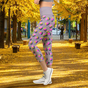 Erdbeer Grau Capri Leggings