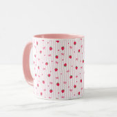 Erdbeer-Herz-Schleifenmuster  Tasse (Vorderseite Links)