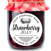 Erdbeer-Jelly-Jam-Selbstgemacht Etikett STRAW04rd Runder Aufkleber