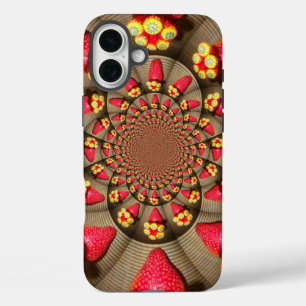 Erdbeer-Kaleidoskop Farbige rote Freuden-Kunst iPhone 16 Plus Hülle