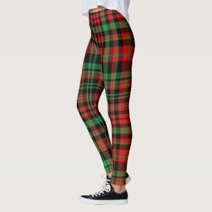 Erdbeer-Kariert Rot und Grünes Weihnachtsoutfit Leggings
