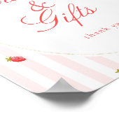 Erdbeer-Karten & Geschenke-Tisch-Schild Poster (Ecke)