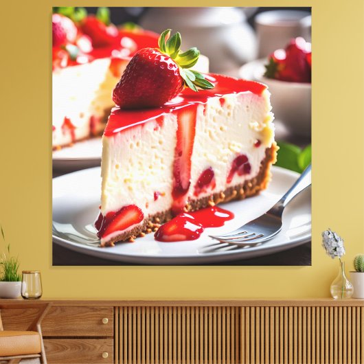 Erdbeer-Käsekuchen Leinwanddruck (Insitu (Wohnzimmer))
