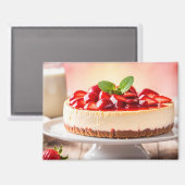 Erdbeer-Käsekuchen Magnet (Vorderseite/Rückseite)