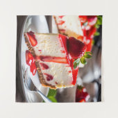 Erdbeer-Käsekuchen Wandteppich (Vorderseite (Horizontal))