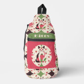 Erdbeer-Katzen-Retro-Muster Crossbody Bag (Vorderseite)
