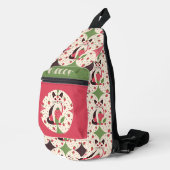Erdbeer-Katzen-Retro-Muster Crossbody Bag (Rechte Ecke)