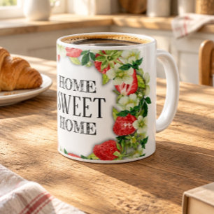 Erdbeer-Kranz Klassischer White-Ceramic-Becher Kaffeetasse