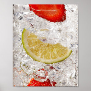 Erdbeer-Limetten-Getränk Poster