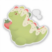 Erdbeer-Matcha-Dinosaur Aufkleber (Vorderseite)