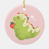 Erdbeer-Matcha-Dinosaur Keramik Ornament (Hinten)