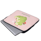 Erdbeer-Matcha-Dinosaur Laptopschutzhülle (Vorne Knopf)