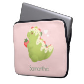 Erdbeer-Matcha-Dinosaur Laptopschutzhülle (Vorderseite Links)