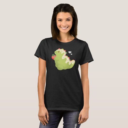 Erdbeer-Matcha-Dinosaur T-Shirt (Vorne ganz)