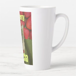 Erdbeer-Matcha-Latte-Plakat – Trendiges Café-Geträ Milchtasse