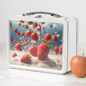 Erdbeer-Metall-Lunchbox Metall Brotdose (Beispiel)