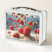 Erdbeer-Metall-Lunchbox Metall Brotdose (Rückseite)