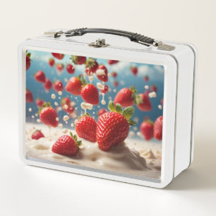 Erdbeer-Metall-Lunchbox Metall Brotdose