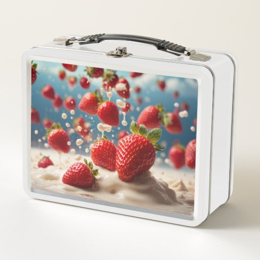Erdbeer-Metall-Lunchbox Metall Brotdose (Vorderseite)