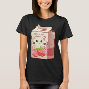 Erdbeer-Milchshake-Katze 2 T-Shirt