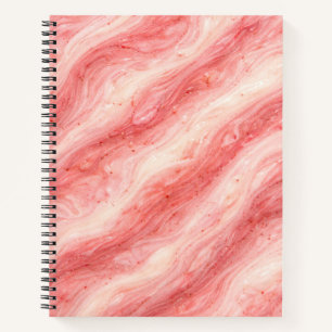 Erdbeer-Milchshake-Marmor-Textur Notizblock