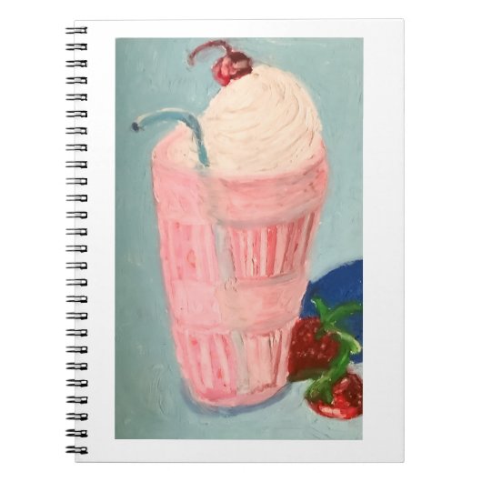 Erdbeer-Milchshake Notizblock (Vorderseite)