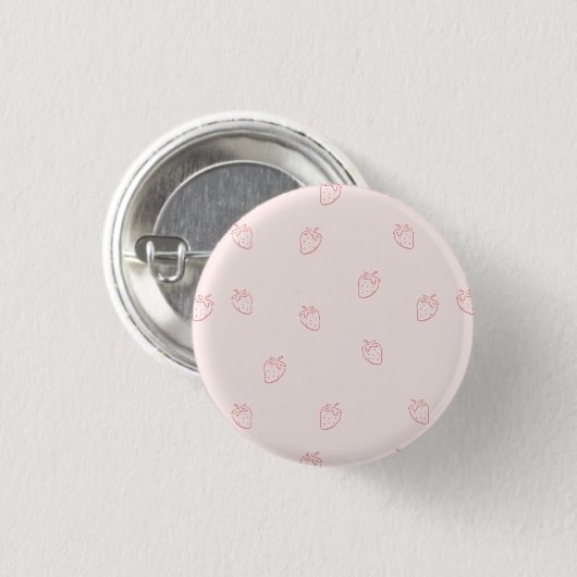 Erdbeer-Minimalismus Button (Vorne & Hinten)