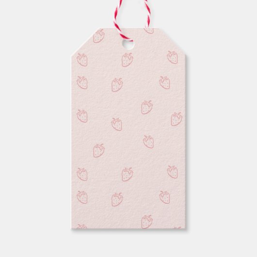Erdbeer-Minimalismus Geschenkanhänger (Vorderseite)