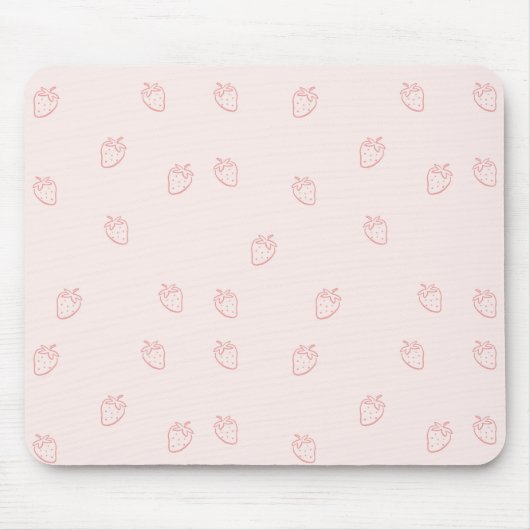 Erdbeer-Minimalismus Mousepad (Vorne)