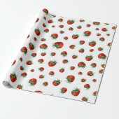 Erdbeer-Muster-Baby-Party Geschenkpapier (Ungerollt)