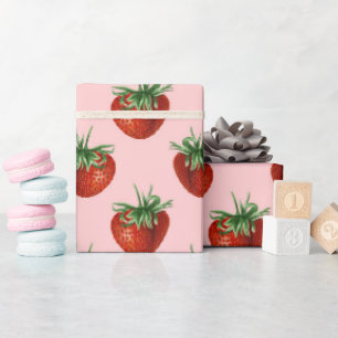 Erdbeer-Muster-Baby-Party  Geschenkpapier