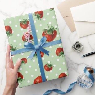 Erdbeer-Muster-Baby-Party  Geschenkpapier
