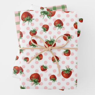 Erdbeer-Muster-Baby-Party  Geschenkpapier Set