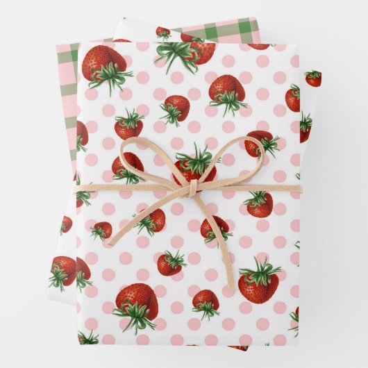 Erdbeer-Muster-Baby-Party Geschenkpapier Set (Beispiel)