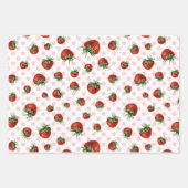 Erdbeer-Muster-Baby-Party Geschenkpapier Set (Vorderseite)